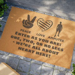 Amputee - Doormat | Amputee Awareness | Limb Awareness | Amputee Humor | Leg Amputee Gift | Unique Doormat | Disability Gift | Motivational