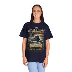 USS Patrick Henry SSBN 599 Submarine T-Shirt with a quote from its namesake