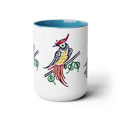 MAHJONG TILE Two-Tone Coffee Mugs, 15oz,mahjong gift,gift for gamer,board game gift,three image coffee mug,ceramic mahjong mug,gift for her
