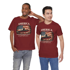 America 250th Submarine 125th Flag T-Shirt — Vintage USA Military Tee