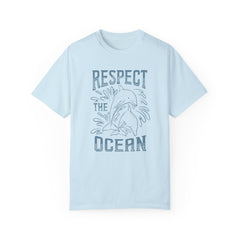 Dolphin, Respect The Ocean -  Graphic Unisex Garment-Dyed T-shirt