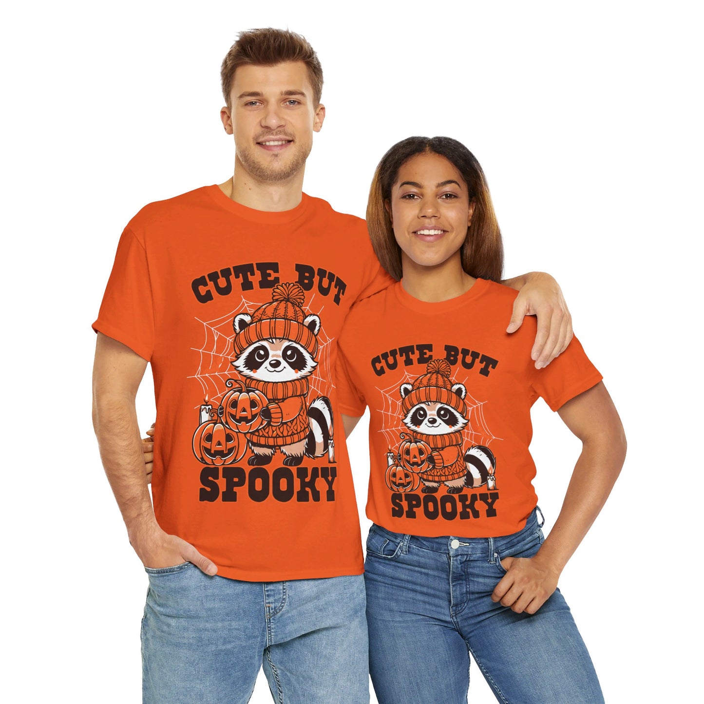 Cute But Spooky Halloween Raccoon! Graphic Unisex Heavy Cotton Tee