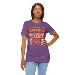One Thankful Teacher T‑Shirt – Fall and Thanksgiving  Teacher Appreciation Tee