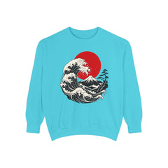 Japanese Wave and Red Sun Comfort Colors Sweatshirt