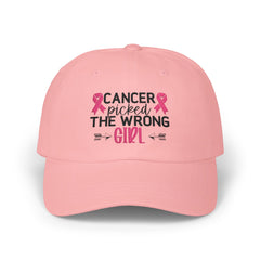Cancer Picked the Wrong Girl Dad Cap – Breast Cancer Survivor Support Hat