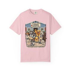 Front Graphic "Who Let the Dogs Out?" Baldwin Harbor Animal Hospital Cute Vet Clinic T Shirt