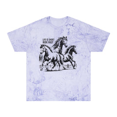 Life Is Short Ride Fast  - Horse Graphic Unisex Color Blast T-Shirt