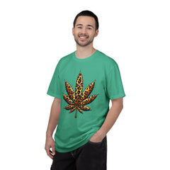 Vintage Leopard Cannabis Leaf T-shirt — Weed Lover Stoner Gift