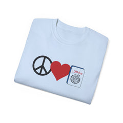 Peace Love Mahjong Unisex Ultra Cotton Tee / See our matching Coffee Mugs and Weekender Tote Bag