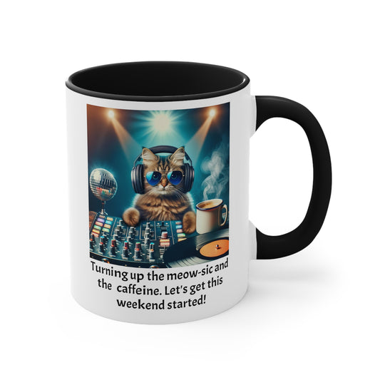 Friday Cat Quote Graphic Mug, 11 oz, 15 oz