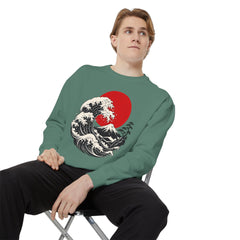 Japanese Wave and Red Sun Comfort Colors Sweatshirt