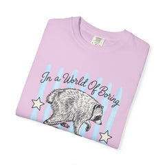 Be A Timothy T-Shirt — Retro Raccoon Graphic Tee ("In a World of Boring")