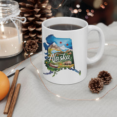 Alaska Watercolor State Mug – Travel Gift or Souvenir – 11oz or 15oz