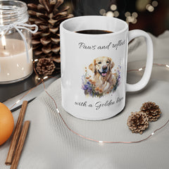 Golden retriever mug, dog lover gift, life is golden mug, ceramic dog mug, gift for her, gift for him, dog dad, dog mom, animal lover mug