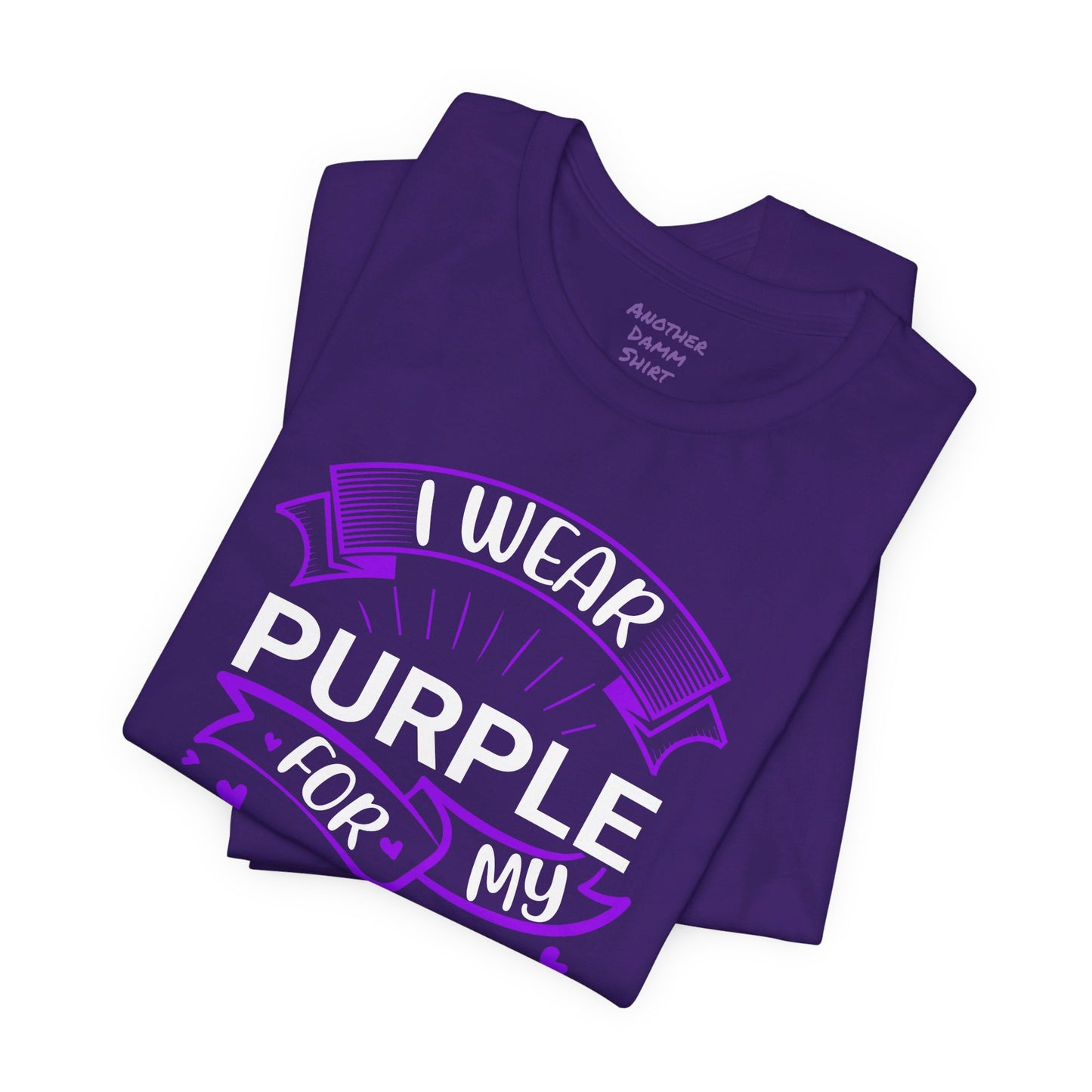 I Wear Purple For My Mom Alzheimers Awareness - Unisex Jersey Short Sleeve Tee