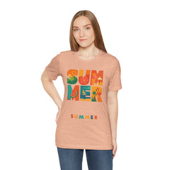 Summer Graphic Tee — Colorful Tropical "SUMMER" Typography T-Shirt