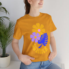 Summer Floral Tee — Retro Flowers & Monstera Design