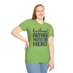 Husband Father Protector Hero Unisex Softstyle T-Shirt