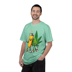 Vintage 'Lighter & Weed' Graphic T-Shirt — Relaxed Stoner/Cannabis Tee