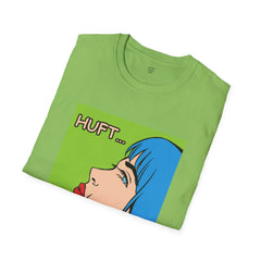 Pop Art Gal T-Shirt featuring Blue Hair and Red Lips Unisex Soft Style Shirt