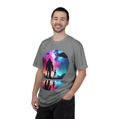 Bigfoot & Alien Nightscape T-Shirt — Sasquatch UFO Graphic Tee
