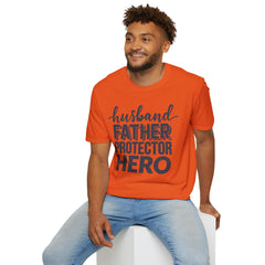 Husband Father Protector Hero Unisex Softstyle T-Shirt