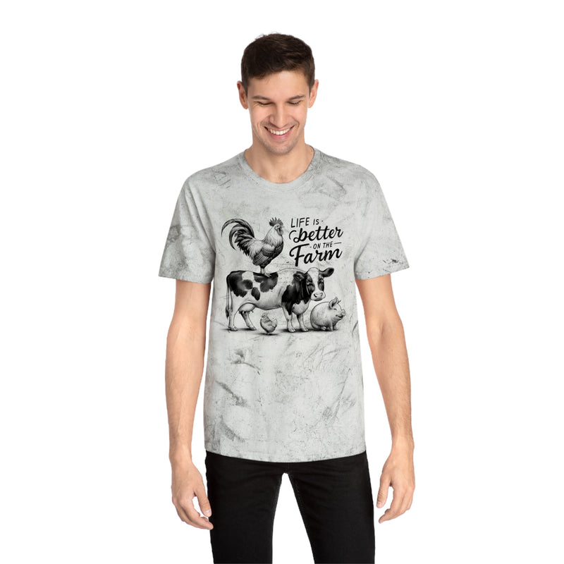 Life Is Better On The Farm Graphic Unisex Color Blast T-Shirt