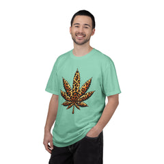 Vintage Leopard Cannabis Leaf T-shirt — Weed Lover Stoner Gift