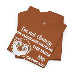 Clumsy Funny Penguin Graphic Tee | Unisex Heavy Cotton Tee | Great Gift for Animal Lovers, Birthdays, Casual Wear, Humorous Gifts, Everyday Style