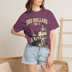 USS Holland SS-1 Submarine Vintage Graphic T-Shirt — Navy History Tee