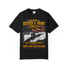 USS Ulysses S. Grant SSBN-631 41 For Freedom T-Shirt — "Let Us Have Peace" Quote