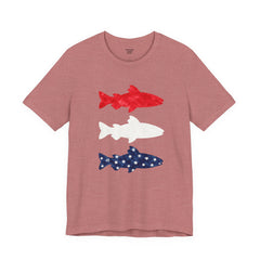 Patriotic Trout T-Shirt — Red White & Blue Fish Tee
