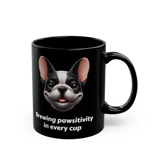 French Bulldog Black Mug (11oz, 15oz), Brewing Pawsitivity In Every Cup