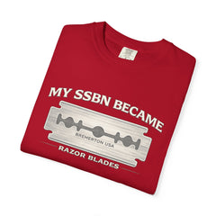 My SSBN Became Razor Blades Graphic Vintage Submarine Veteran Tee