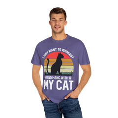 Workout & Cat Lover Unisex T-Shirt - I Just Want to Workout and Hang with My Cat