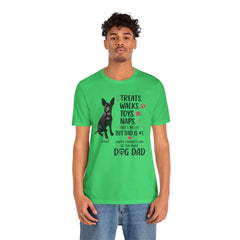 Personalized Dog Dad T‑Shirt — "Treats. Walks. Toys. Naps." Father's Day Gift