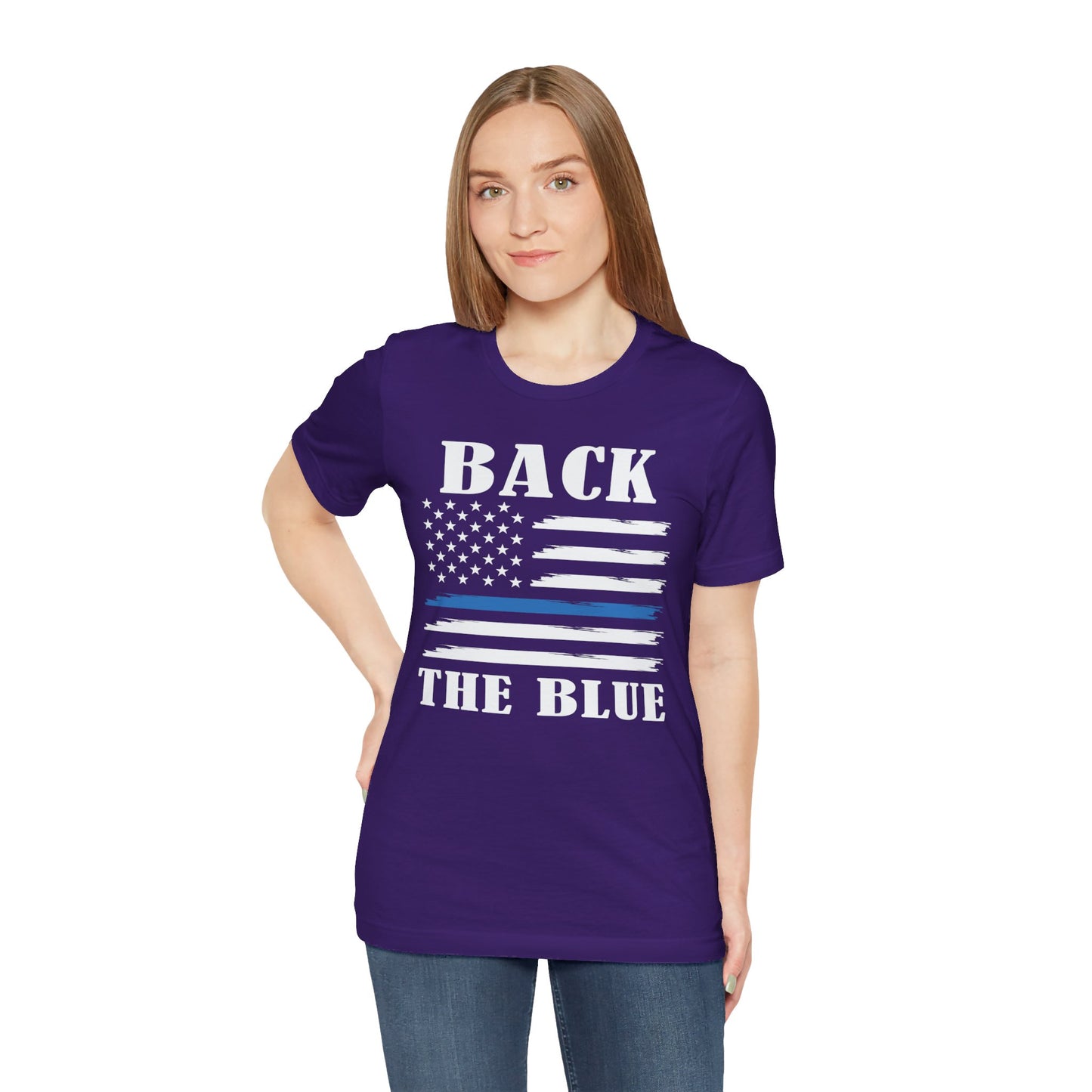 BACK THE BLUE Flag, Graphic Unisex Short Sleeve Tee