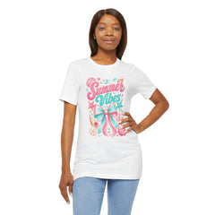 Summer Vibes Tee — Pastel Seashell Bow Beach T-Shirt