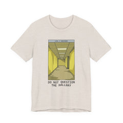 Do Not Question The Hallway T-Shirt — Retro Yellow Corridor Graphic Tee