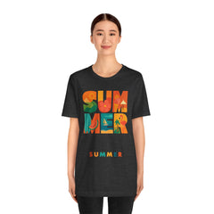 Summer Graphic Tee — Colorful Tropical "SUMMER" Typography T-Shirt