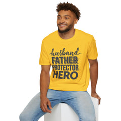 Husband Father Protector Hero Unisex Softstyle T-Shirt