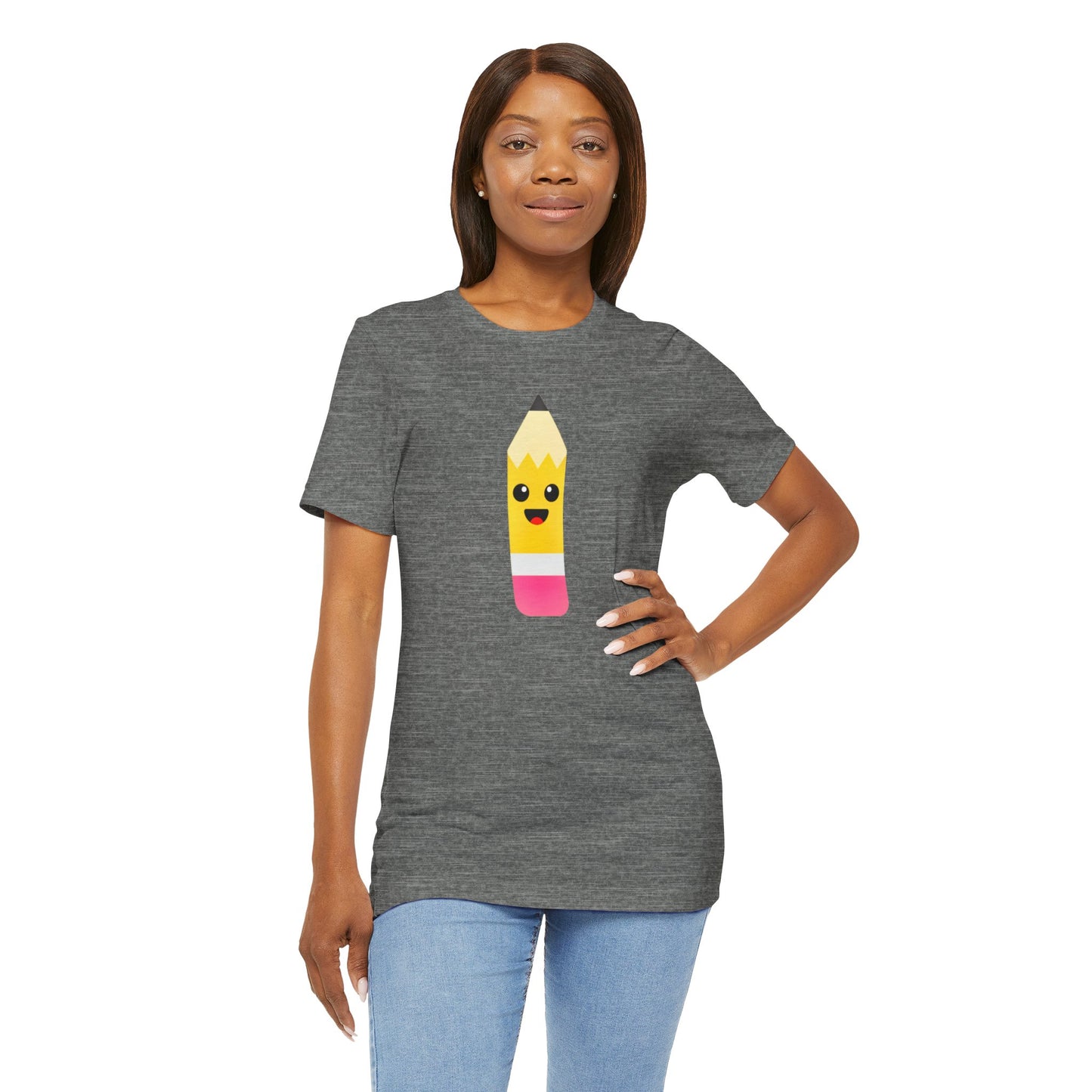 Emoji TEACHER PENCIL- Graphic Unisex Jersey Short Sleeve Tee