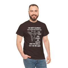 Clumsy Funny Goat Graphic Tee | Unisex Heavy Cotton Tee | Great Gift for Animal Lovers, Birthdays, Casual Wear, Humorous Gifts, Everyday Style