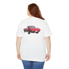 Red Corvette Summer Unisex Tee - I'm Vetted For Life Front and Back Image T Shirt