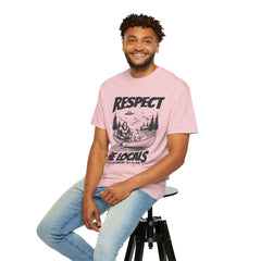 Bigfoot and Alien Outdoor Canoe Adventure - Respect The Locals T-Shirt
