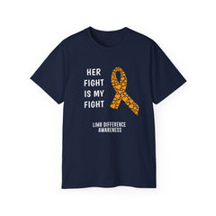Her Fight Is My Fight Limb Difference Awareness - Unisex Ultra Cotton Tee | Amputee, Leg Amputee. Arm Amputee, Prosthetic Wearer Gift,