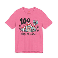 100 DAYS OF SCHOOL Toadstool House - Unisex Short Sleeve Tee | Elementary School Holiday, Teacher Apparel, Kids Motivation, Teacher Sarcasm