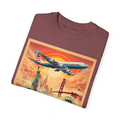 Vintage-Inspired Travel T-Shirt - 'Take a Jumbo Across the Water, Like to See America'