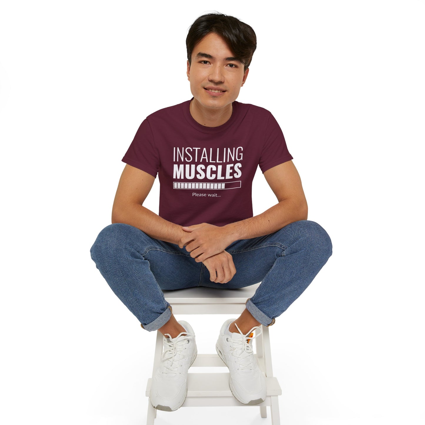 Installing Muscles Please wait, Graphic Unisex Ultra Cotton Tee