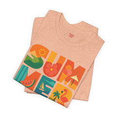 Summer Graphic Tee — Colorful Tropical "SUMMER" Typography T-Shirt